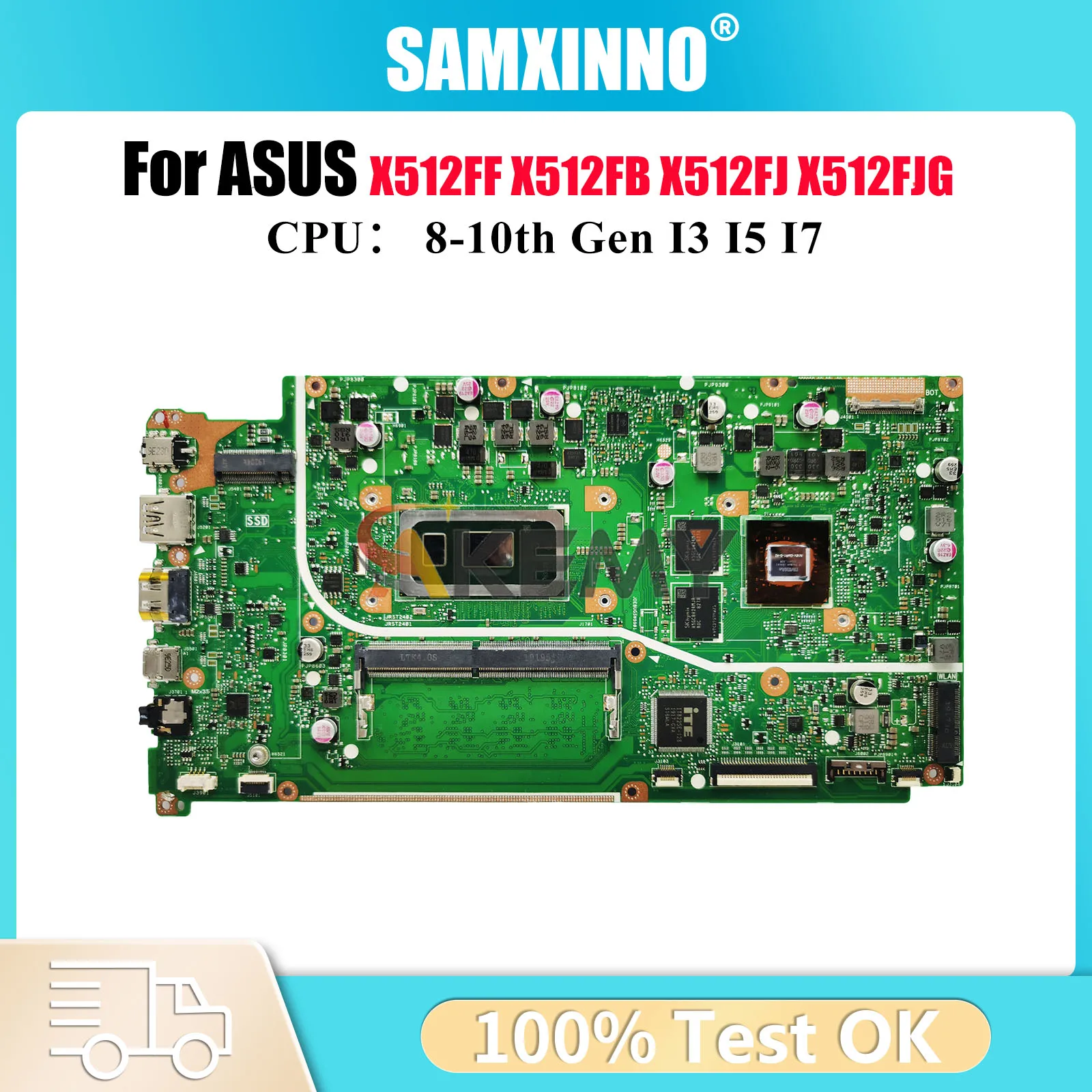 

X512FF Материнская плата для ноутбука ASUS X512FB S512F A512F X512FJ V5000F X512FJG K512F V512F X512F F512F Материнская плата с процессором I3 I5 I7