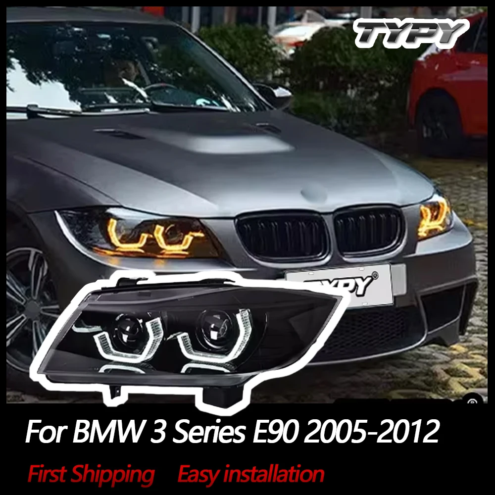 

TYPY Автомобильные фары для BMW 3 серии E90 2005-2012 Светодиодные автомобильные лампы Дневные ходовые огни Динамические указатели поворота Автомобильные аксессуары