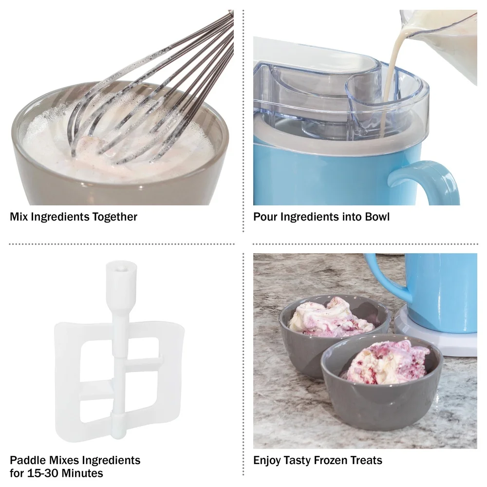 Электрическая машина для мороженого, сделай сам, сорбет, мороженое, машина для замороженного йогурта, мини-кухонный прибор, двойная чаша, рецепт в комплекте, компактный