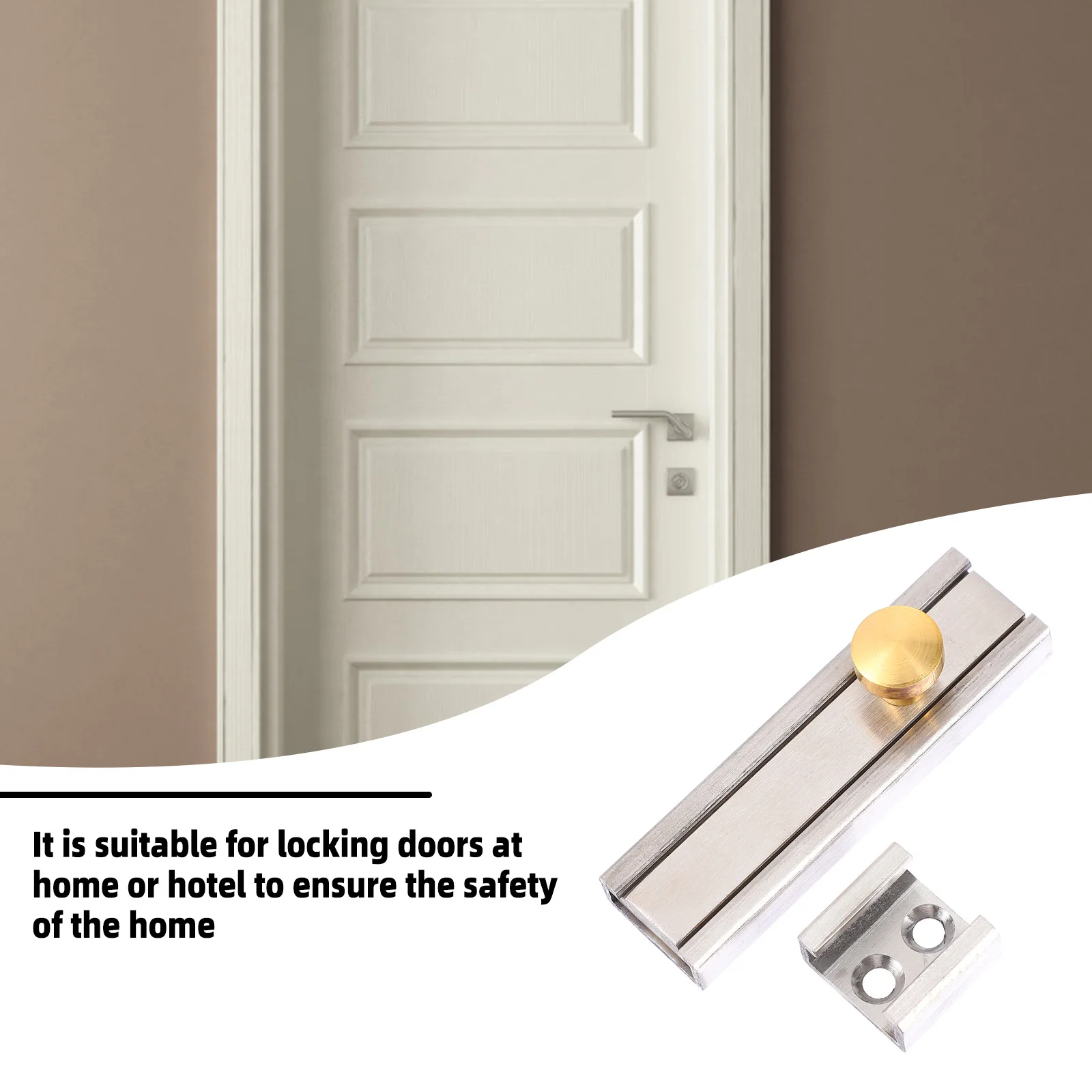 

1 set 1 Set Anti-Theft Latch Stainless Steel Sliding Door Lock For Home Toilet Security Slide Latch Replacement Hardware