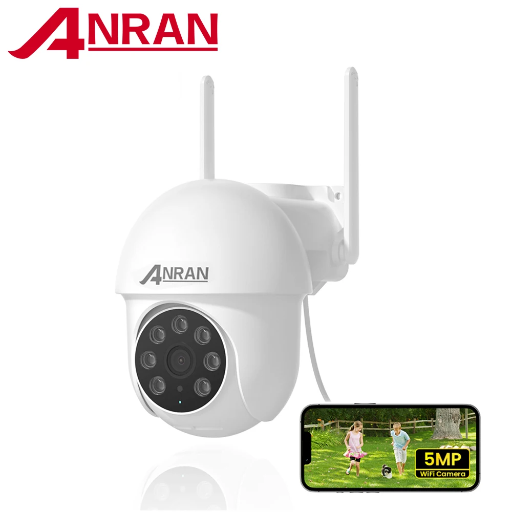 ANRAN 5MP caméra de sécurité filaire 2.4G & 5G Wifi caméra 24/7 enregistrement Protection de sécurité à domicile IP66, Compatible Alexa, suivi automatique