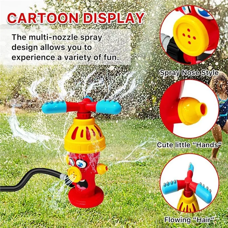 A49K-Fire Hydrant Water Sprinkler Toy For Kids - Fun Outdoor Splashing Activities For Summer