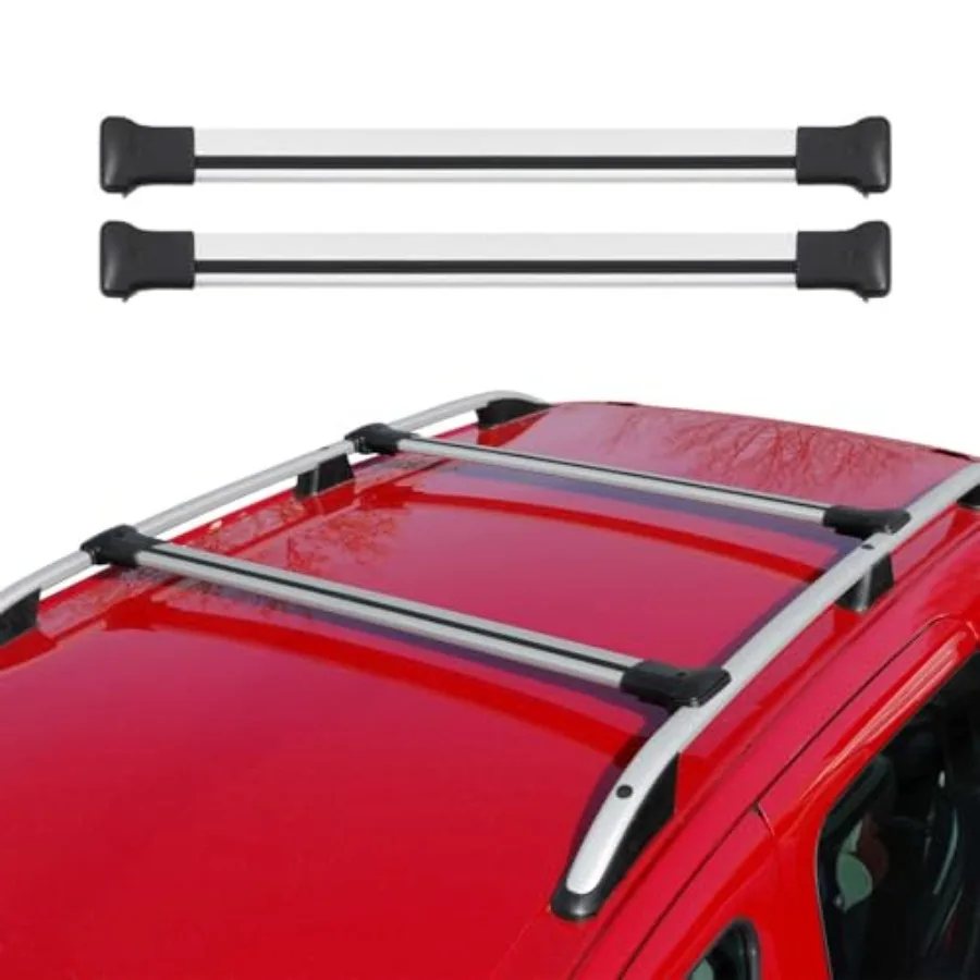 

Roof Rack Cross Bars for Chevrolet Tahoe 2007-2014 Lockable 165Lbs Aluminium Silver 2Pcs fits Cargo Carriers Kayak Canoe Bike S