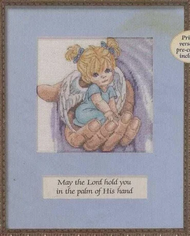 Amishop Top Quality Popular Counted Cross Stitch Kit May The Lord Hold You Little Angel In Hand Dim 72439