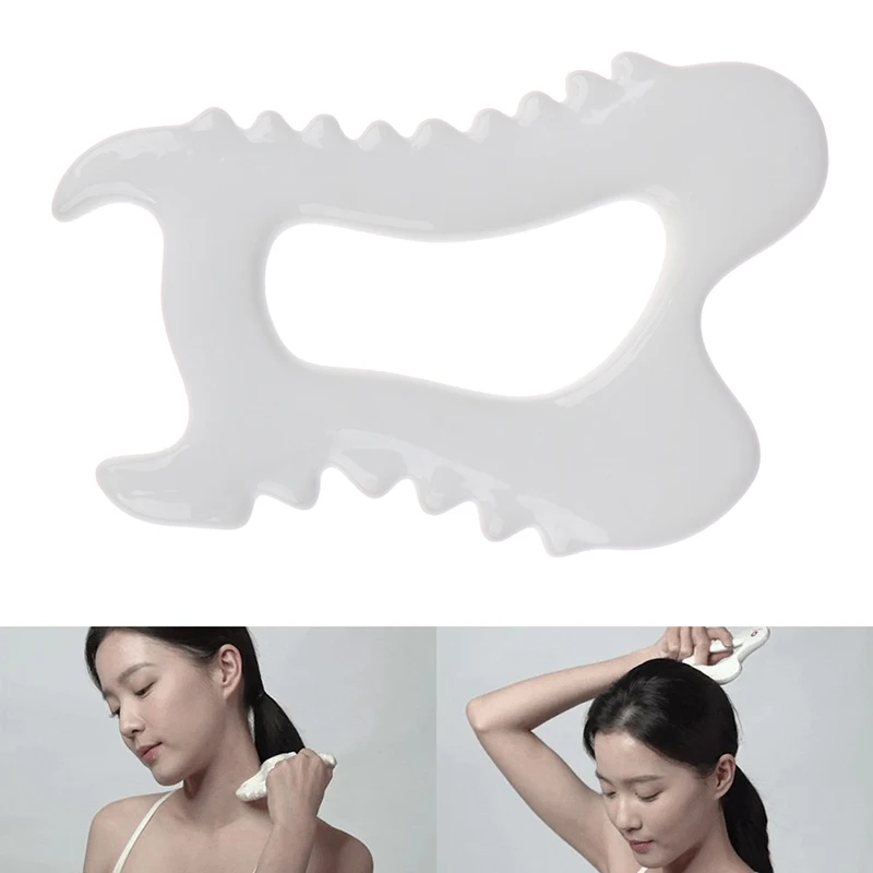 Facial Gua Sha Massage Board White Ceramic Reduce Toxins/Fat Static-free Portable Full Body Scraping Plate Health Care Gift