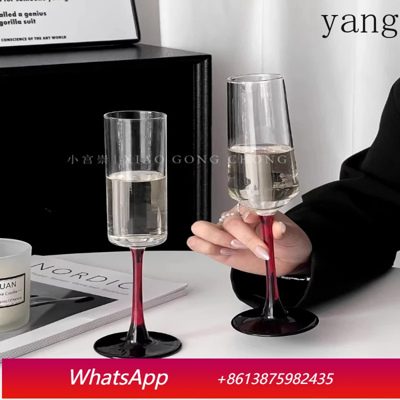 

YJQ European red rod champagne cup household high-end creative crystal glass red wine goblet