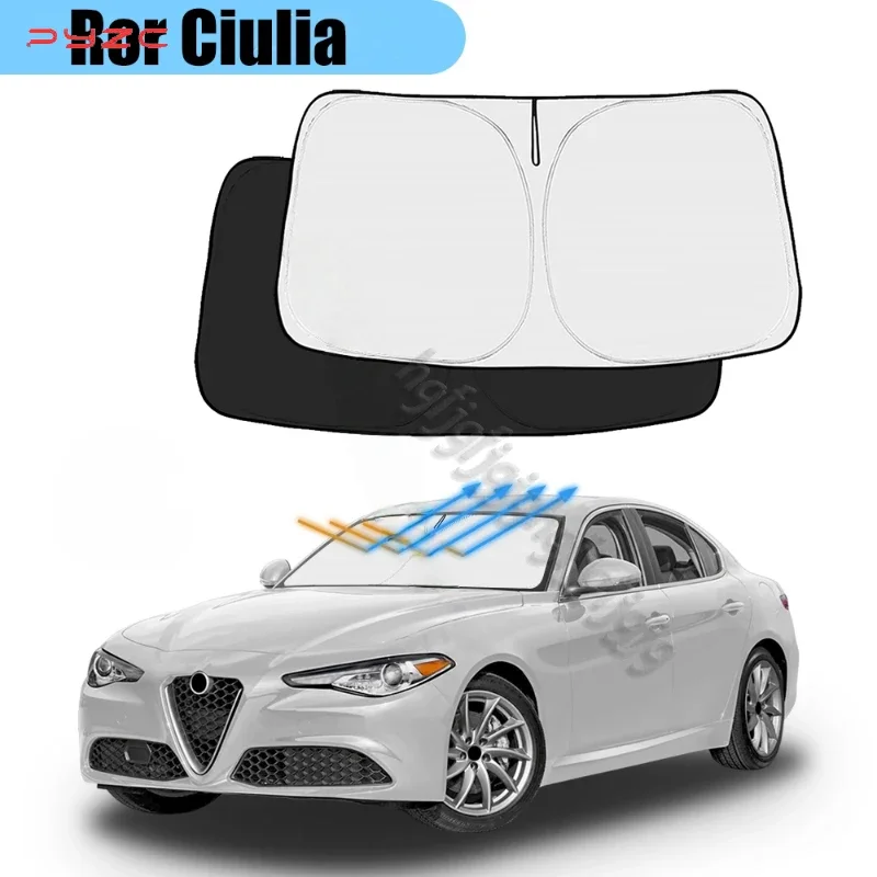 

For Alfa Romeo Giulia 2016-2022 2023 2024 Car Windshield Sunshade Cover Front Window Sun Shade Visor Car Interior UV Protection