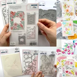 2025 Spring Floral Hearts Rainbows Scalloped Grid Coverplate Clear Stamps Metal Cutting Dies Stencil Hot Foil DIY Scrapbook Card