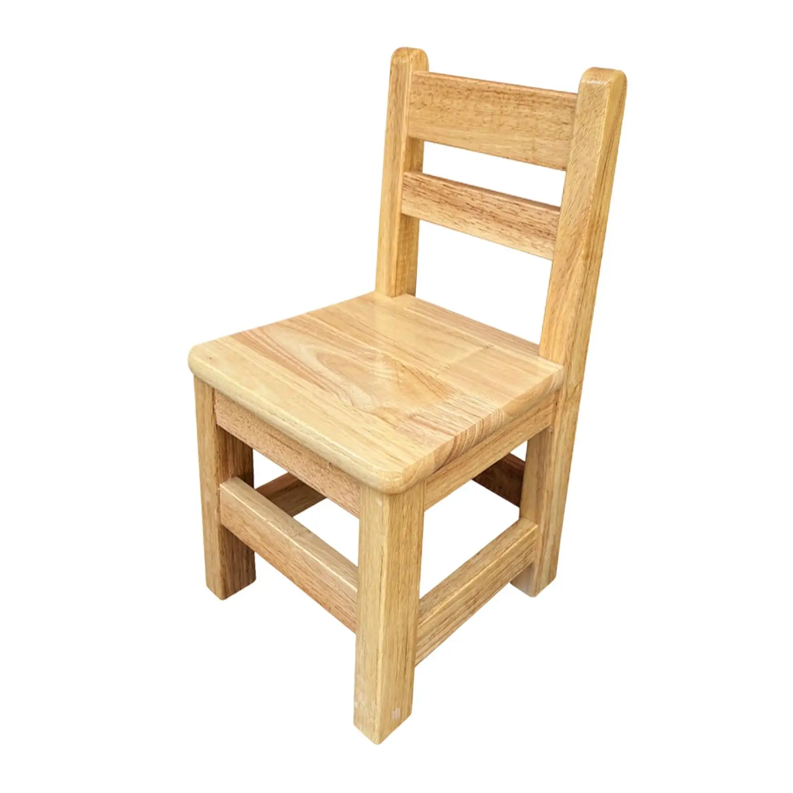 Kids Wooden Chair Smooth Sanded Surface Mortise Tenon Joint Solid Wood Low Stool for Outdoor Spaces Playroom Ages