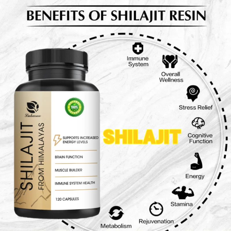 Shilajit Original Shilajits Capsule High Purity Mineral Supplements with 85+Trace Minerals Enhance Energy & Focus Release Stress