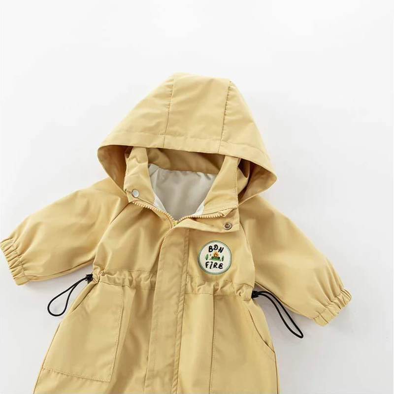 MILANCEL ﻿ Herbst Baby Strampler Outdoor Jacke 0-2Y Unisex Infant Casual Doppel-schicht Mit Kapuze Overall Kleinkind Warme Outwear Kleidung – Detail 9