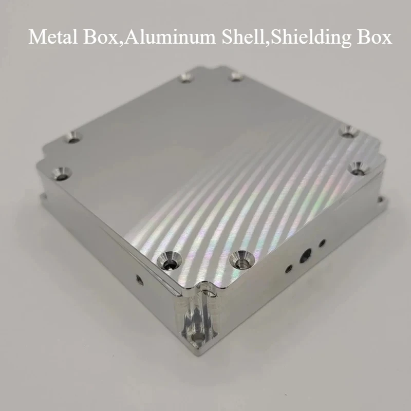 Metal Box,Aluminum Shell,Shielding Box,Length 70mm,Width 70mm,Height 19mm,SMA Connector,Through-hole Capacitor Power Supply