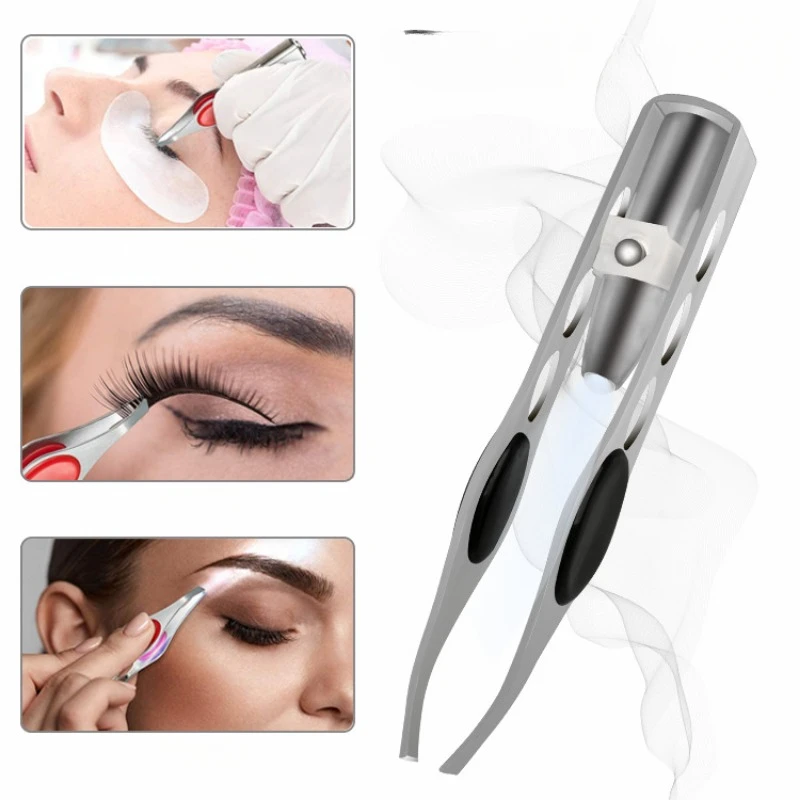 Pince à épiler à pointe oblique en acier inoxydable, outil de maquillage pour les yeux, pince à épiler pour enlever les poils des faux cils, 1 pièce