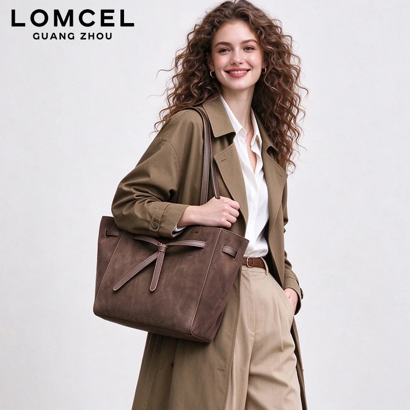 LOMCEL 263 New wing-shaped tote bag with drawstring closure, single shoulder strap, bucket shape, stylish and simple, suitable
