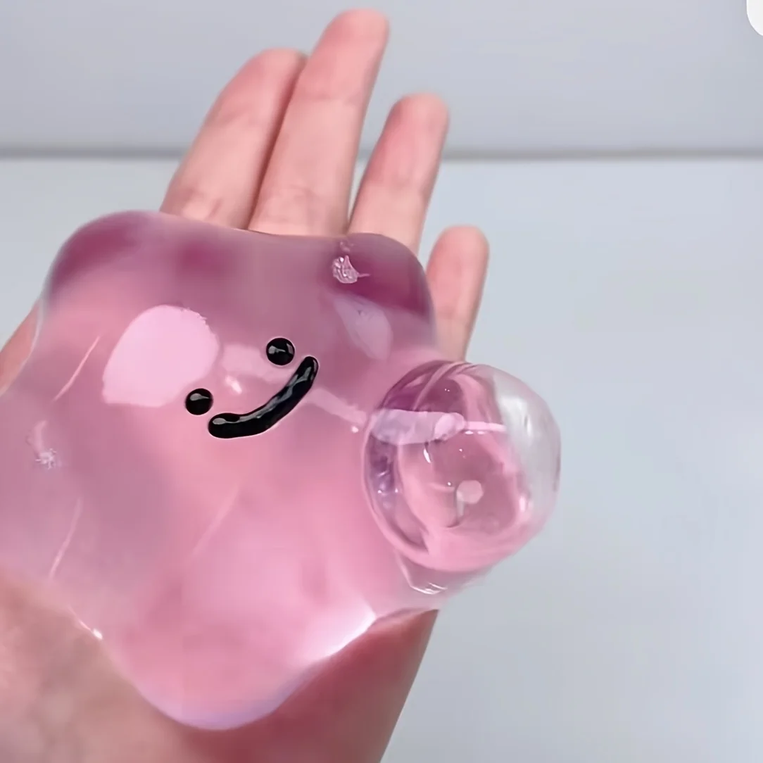 New Sticky Hand Squishy Fidget Toy Ultra Soft TPU Stretchy Plaything with Lovely Cute Face Design Stress Mood Relief Sensory Toy