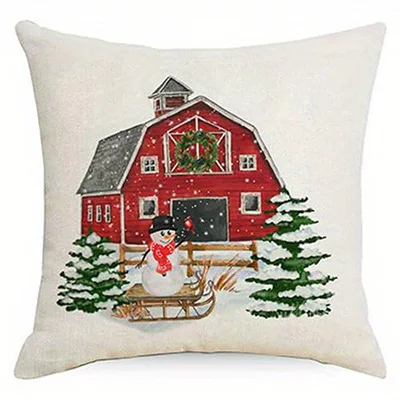Short plush material pillowcaseHome Decor Festive Christmas Gnome & Farmhouse Designs Pattern Cushion Cover Suitable for Sofa Be