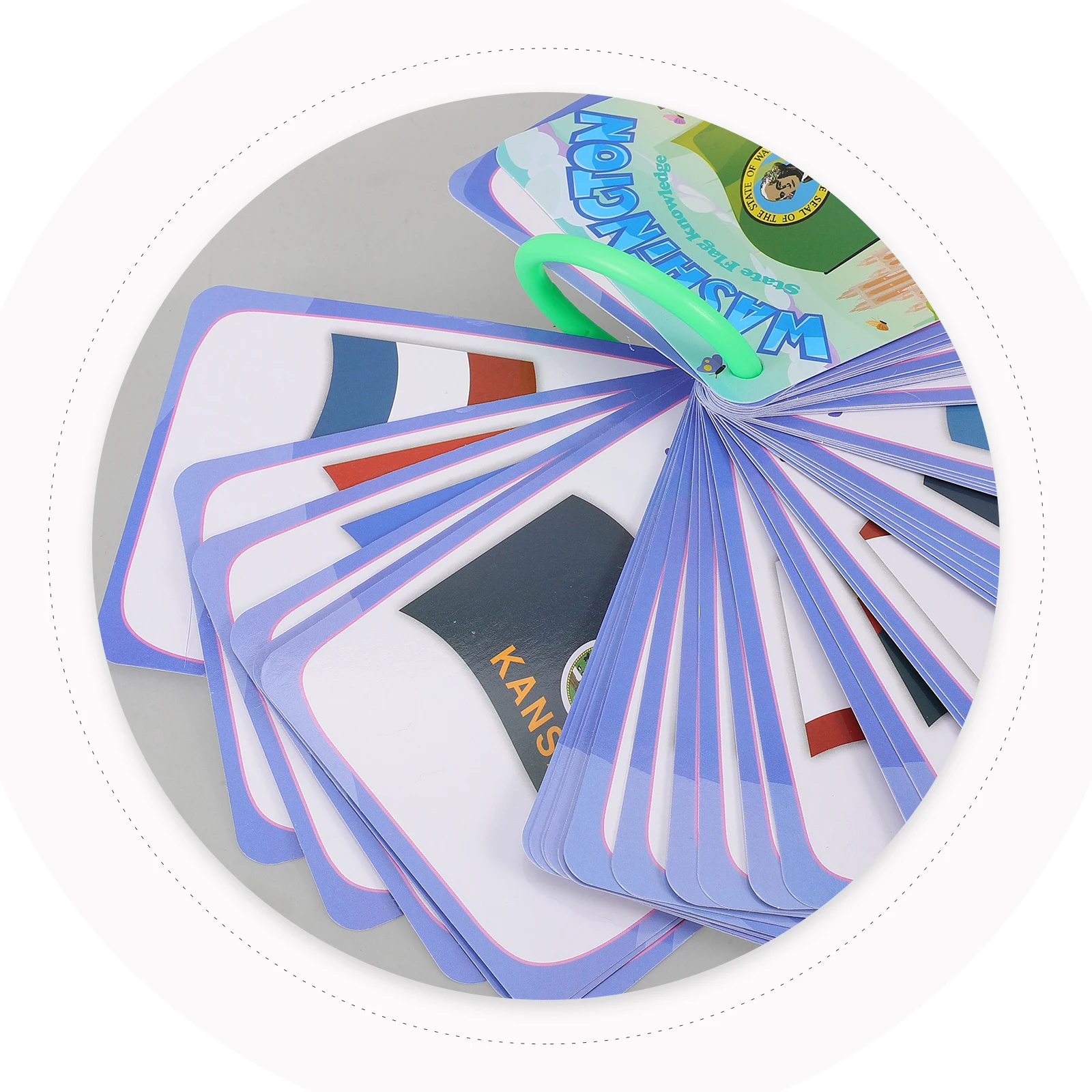

50 State Educational Toy US Learning Cards Safe Materials Educational Cards Montessori Inspired