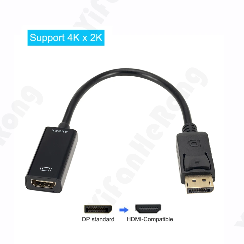 4K UHD DP to HDMI-compatible Cable Adapter Male DisplayPort To Female HD For Laptop PC Display Port to HDTV Video Cord Converter