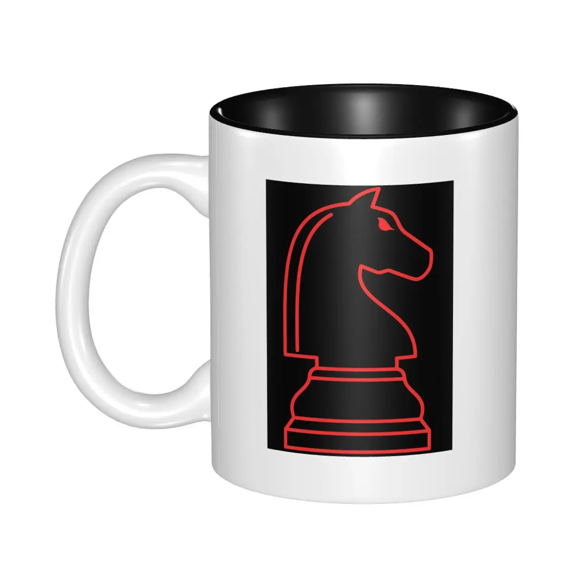 Bold Red Knight Chess Mug - Premium Ceramic Coffee & Tea Cup