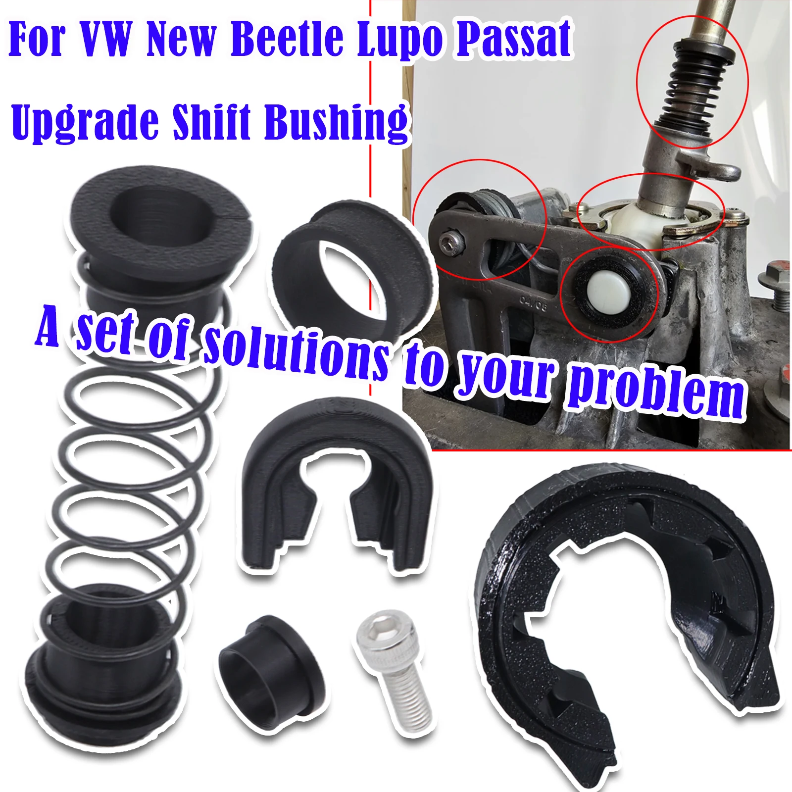 

For VW New Beetle Lupo Passat Gearbox Repair Kit MT Trans Shifter First Gear Getter Reverse Lever Change Selector Linkage Bushes