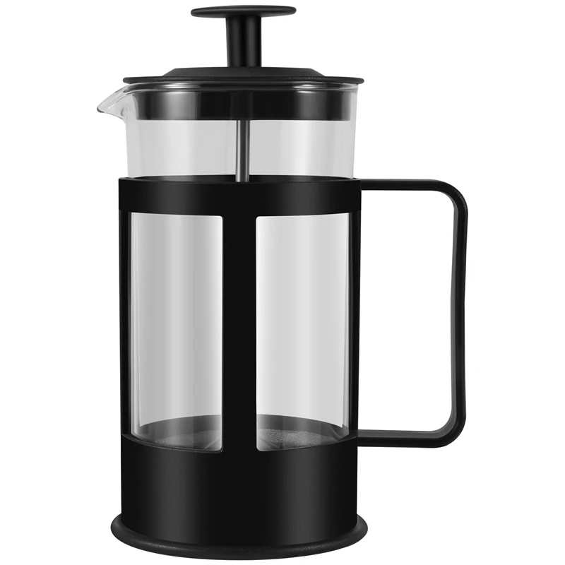 

French Press Coffee & Tea Maker 12Oz, Thickened Borosilicate Glass Coffee Press Rust-Free And Dishwasher Safe