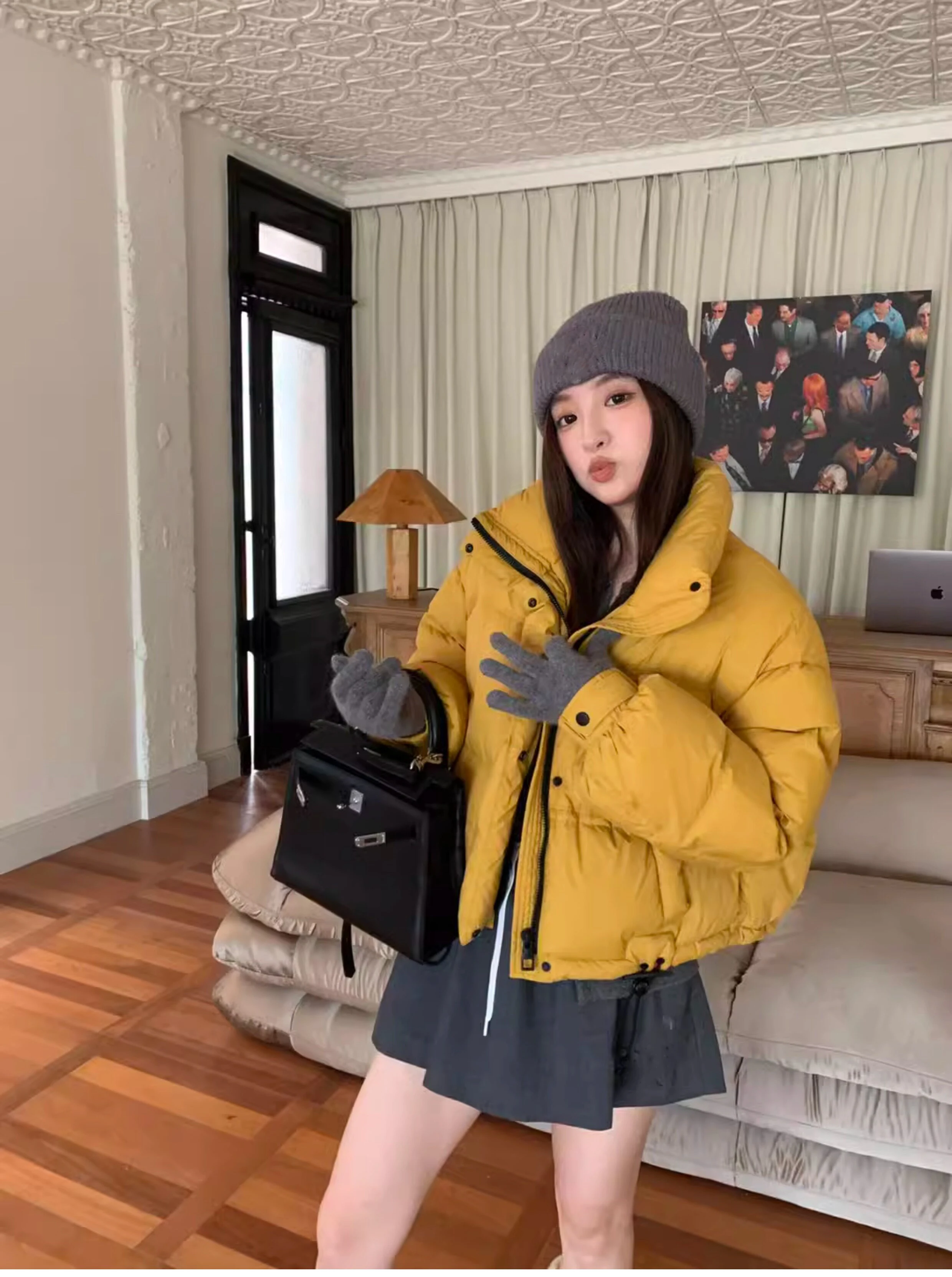 2026 Autumn Winter Women's Short Down Jacket Korean Stand Collar Puffer Jackets Women Warm Fashion Multicolor Thick Outerwear