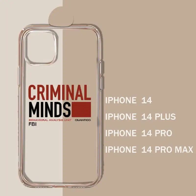 Criminal mind tv show Phone Case Transparent soft For iphone 11 13 12 14 15 pro max mini plus