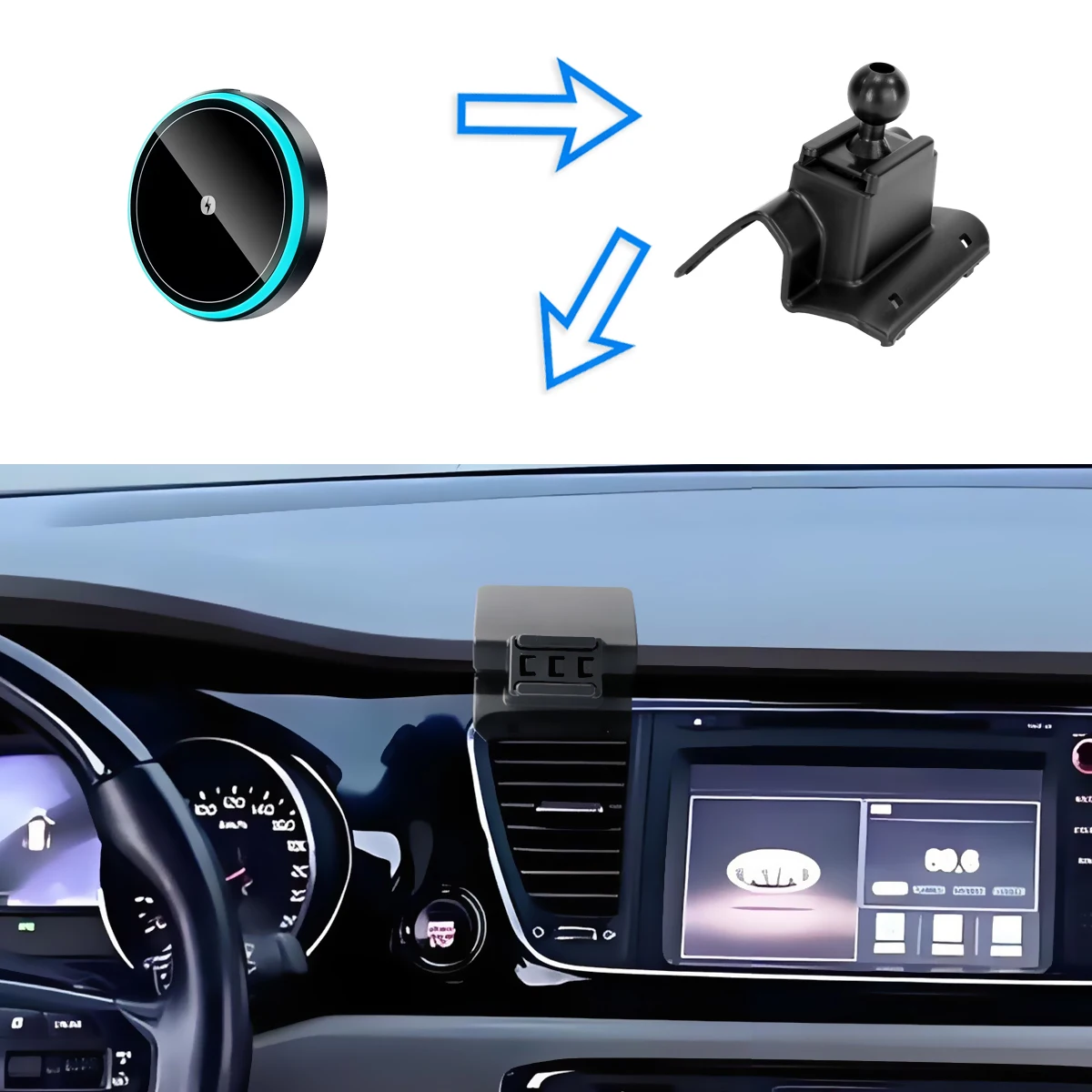 For Kia Sedona Carnival 2015-2020  Car Phone Smart car phone Holder Special Fixed Bracket Base Wireless Charging