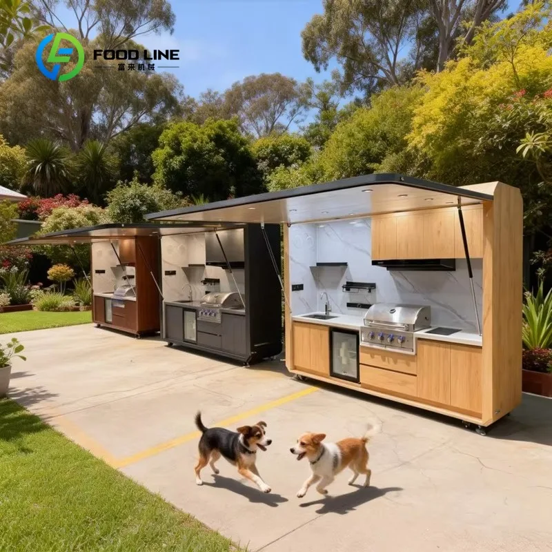 Customized camper Premium Aluminum Modular Outdoor Kitchen - Custom Size Color  Storage Configuration for Home  Commercial Use