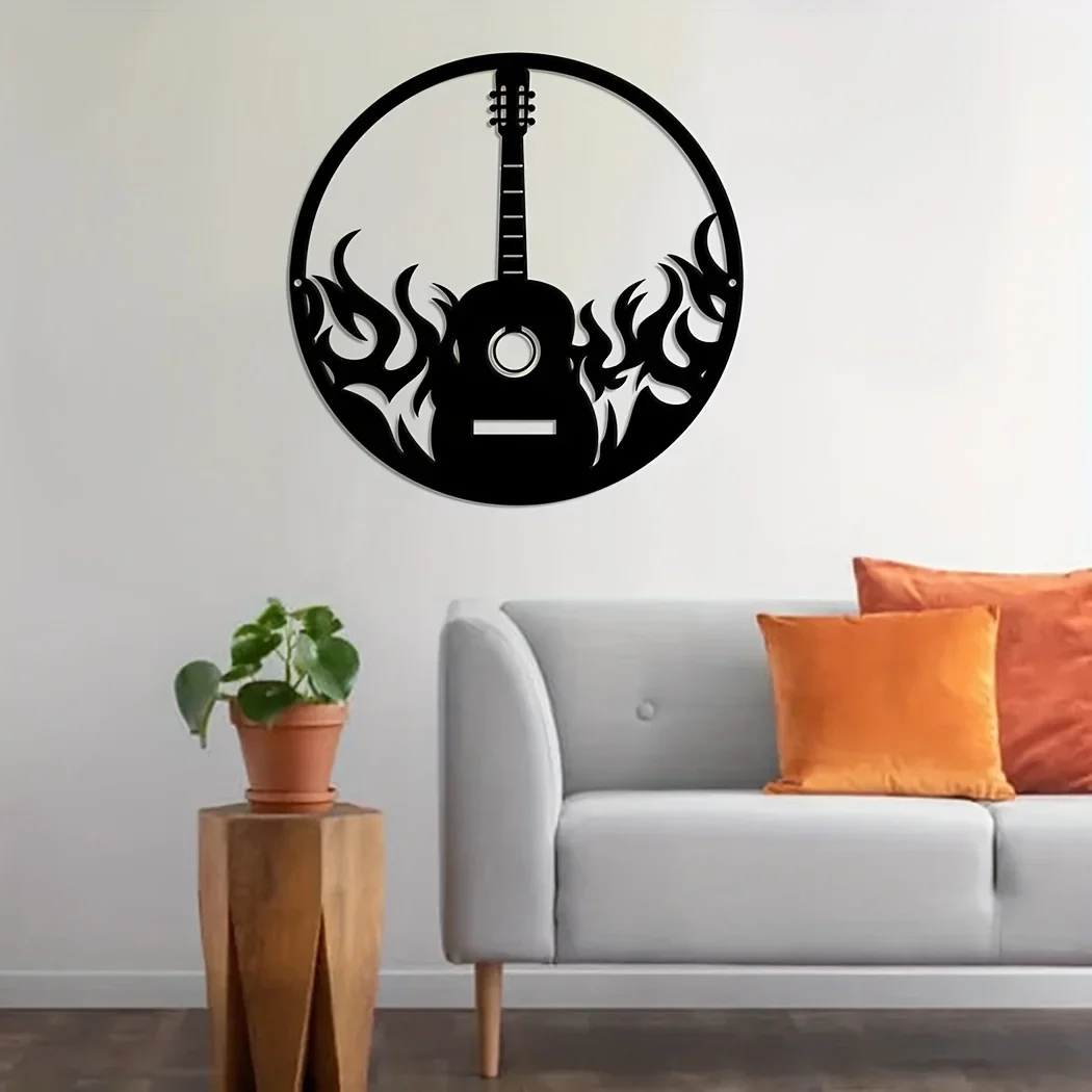 

1pc Guitar Wall Art decoration Guitar Metal Sign, Guitar Player Gift Band, Room Decor Musical Instrument Sign, Modern Wall Decor