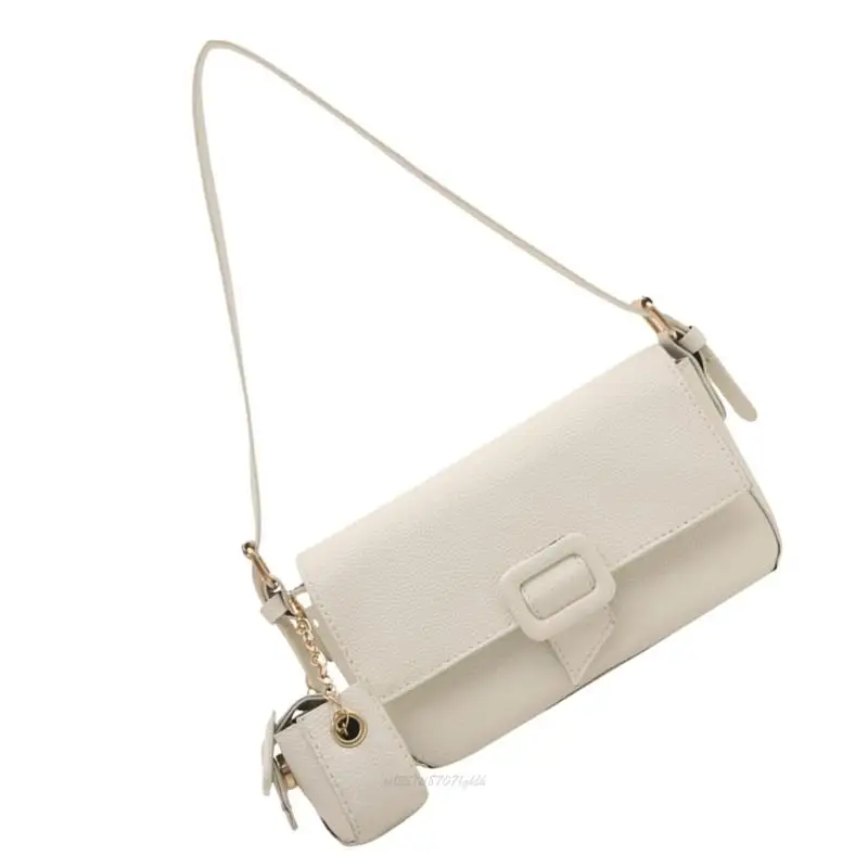 

X5XA Women Underarm Bag Solid Color Armpit Bag Ladies Handbag Retro Shoulder Bag