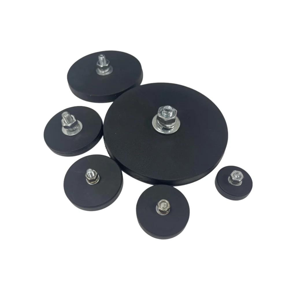 Base magnética de parafuso de borracha forte, 2 peças com parafusos e arruelas magnéticas para luz de trabalho suv offroad suporte de luz fixo