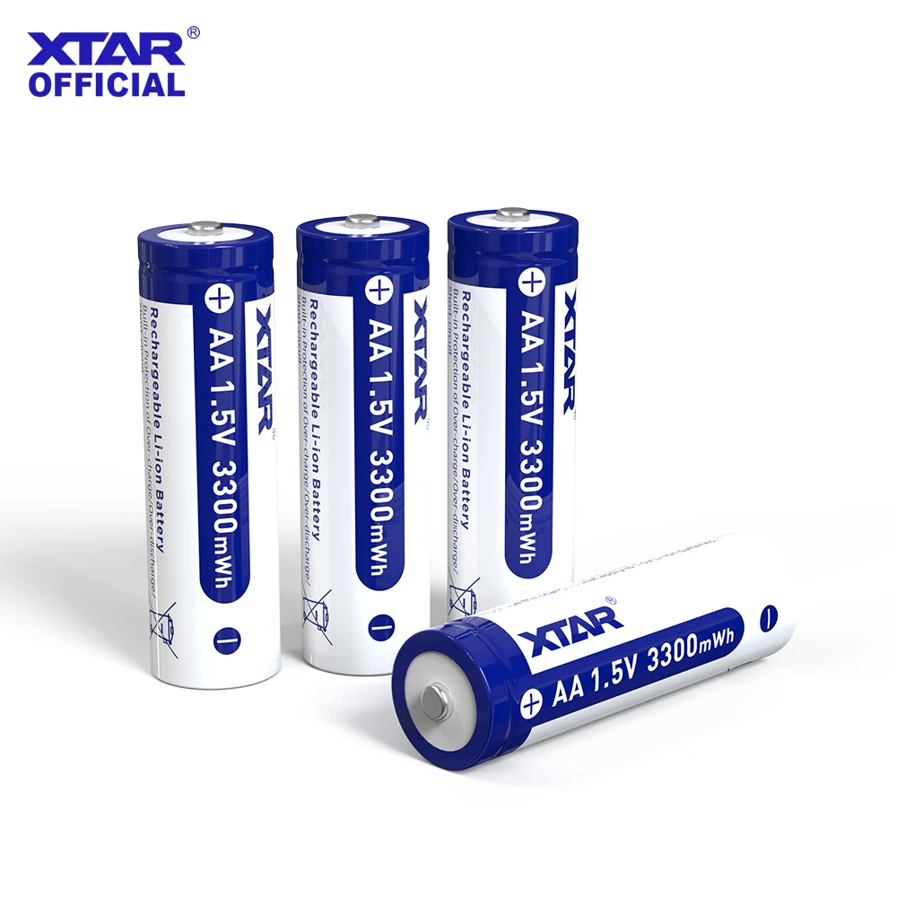 XTAR 4/8PCS AA Battery 1.5V 3300mWh Battery Rechargeable Li-ion Batteries 1.5V 2A Stable Strong Power 2.3H Fast Charging