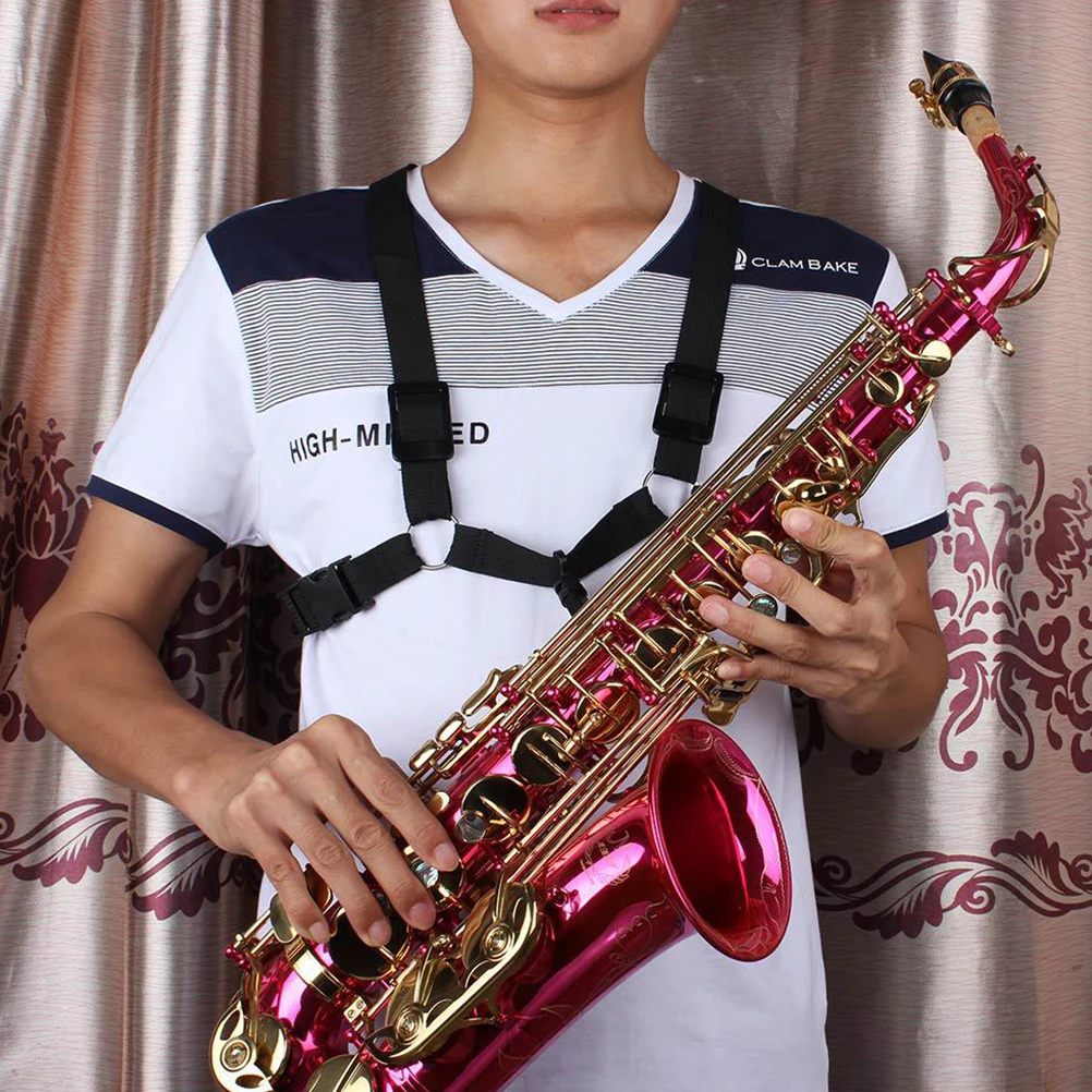 

Saxophone Shoulder Strap Harness Durable Hook Quick Release Adjustable Length Alto Cane Ligature Accessory Neck Belt