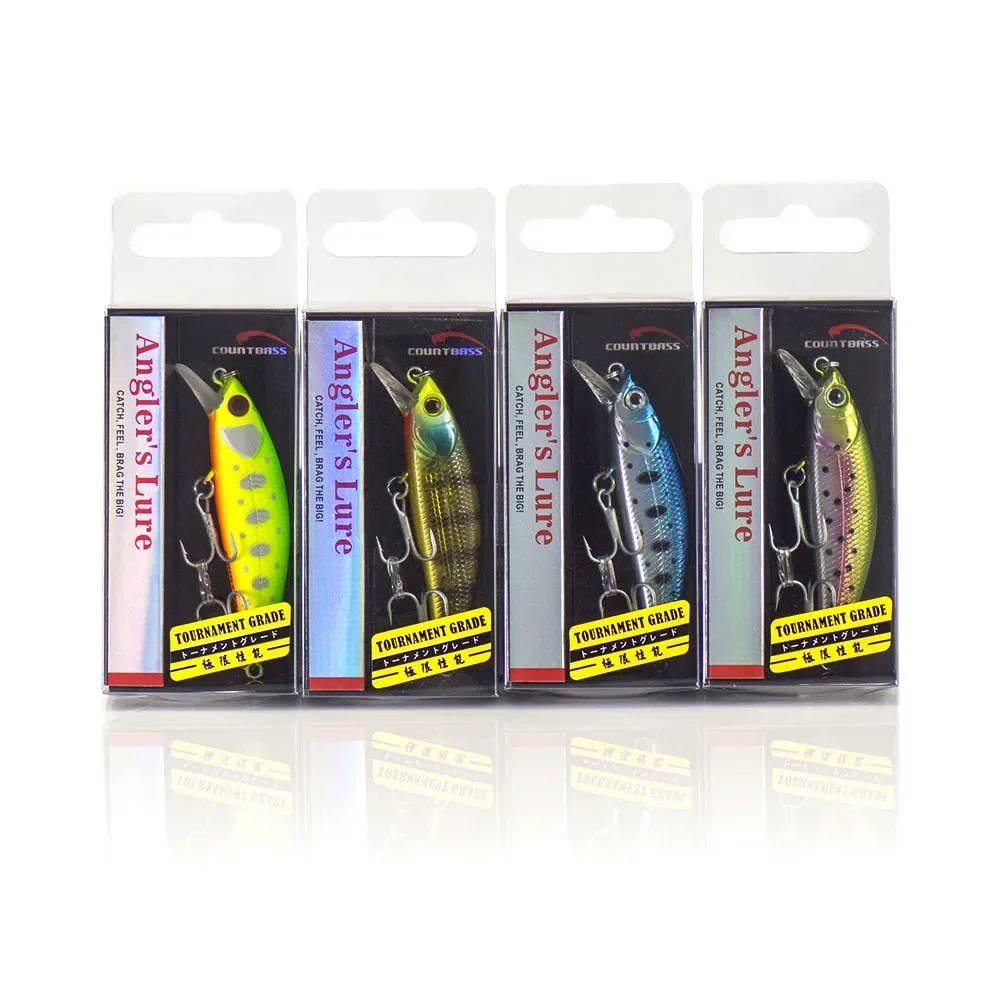 COUNTBASS Hard Lures Fishing Baits, Minnow,  Wobblers, Plug, Freshwater Shad Fish Lure 60mm 4.9g