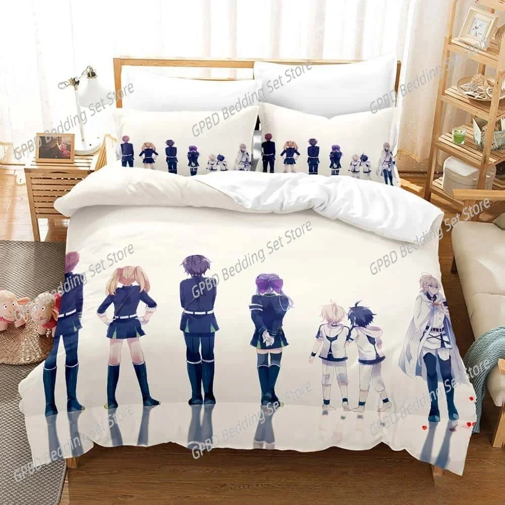 

3D Anime Seraph of the end Bedding Set Bedroom Soft Modern Bedspreads Comefortable Kids Duvet Cover Quilt Cover And Pillowcase