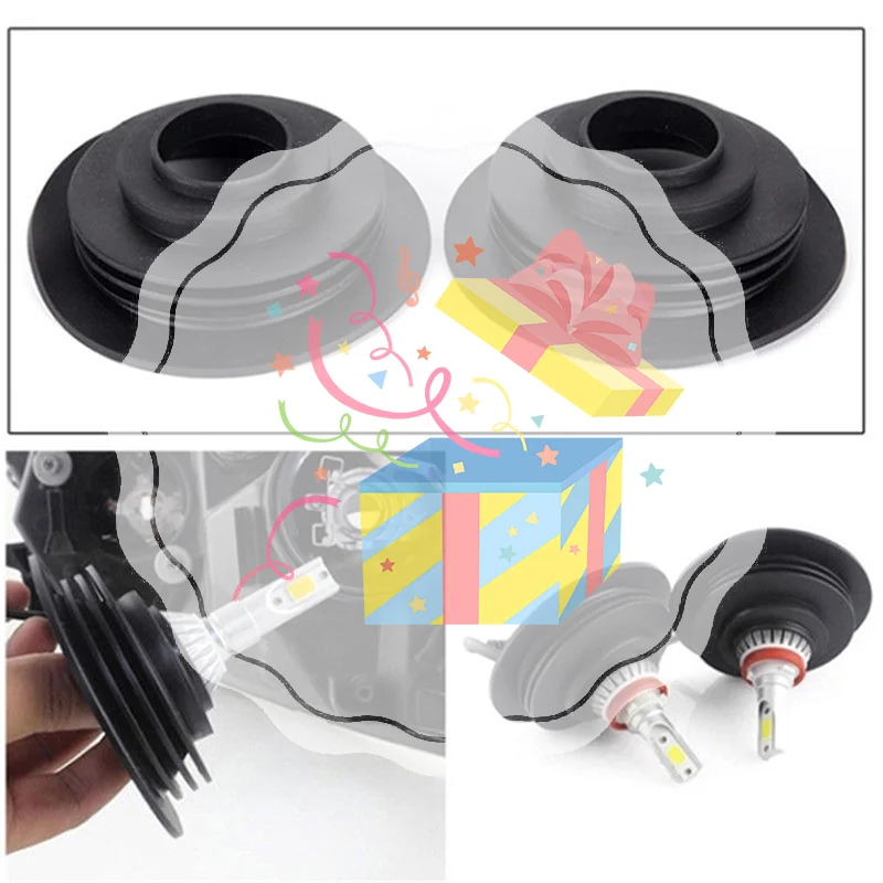 

1X Soft Rubber Dust Cover For Car Auto Headlight Universal LED Light Seal Cap