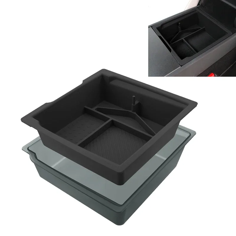 Fit For Tesla Model Y Juniper 2025 Model 3 Highland 2024 2025 ABS Center Console Organizer Tray Armrest Storage Box Car Interior