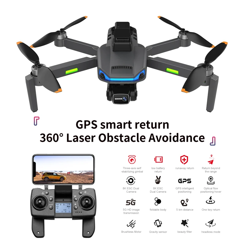 ใหม่ AE3ProMax Rc Drone GPS 4K กล้องคู่ 5G Wif fpV 3 แกน Gimbal Professional เรดาร์หลีกเลี่ยงอุปสรรค quadcopter RC ของเล่นของขวัญ