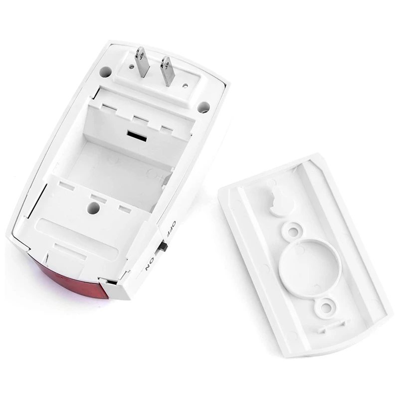 1 PCS Power Failure Alarm, 118 Db Loud Siren White Plastic With LED Light 110V To 220V, Off/On Alert, US Plug