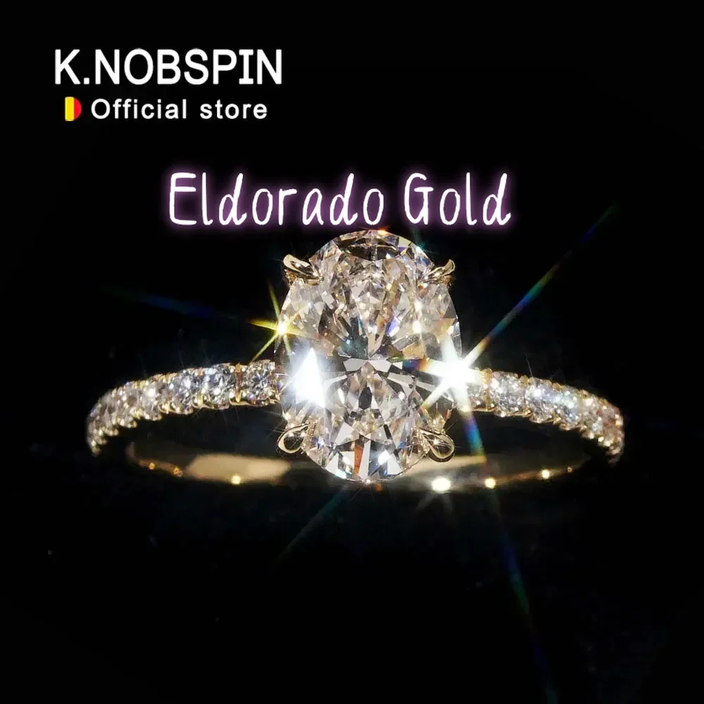 

Eldorado Gold New 1/2/3ct D Color Oval Cut Moissanite Ring S925 Sterling Sliver Plated 18k White Gold Wedding Engagement Rings