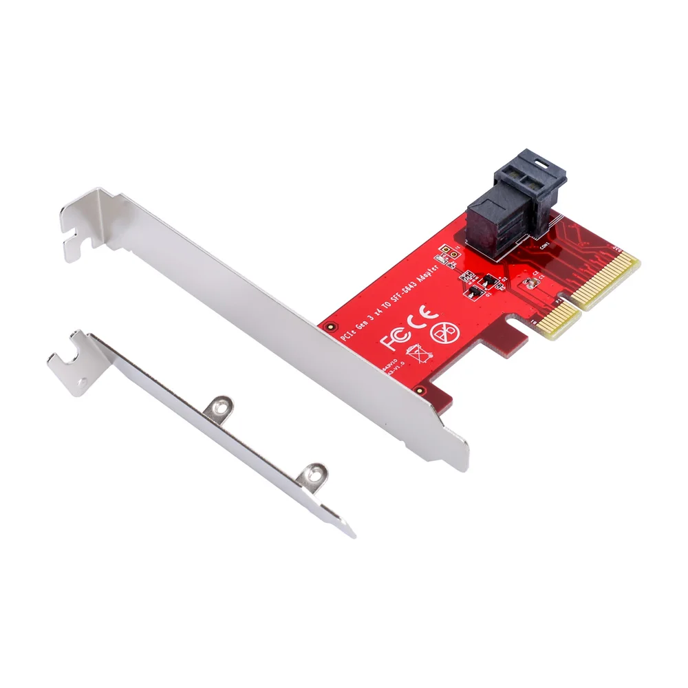 

PCIe to U.2 SFF-8643 Gen 3 /4 -lane Card for 2.5" Nvme SSD with Mini-sas (SFF-8643) (SFF-8639) Cable Mining