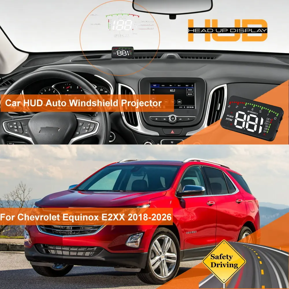 

Car HUD Head Up Display For Chevrolet Equinox GMT191 2005-2009 D2XX 2010-2017 E2XX 2018-2026 Windshield Projector Accessories