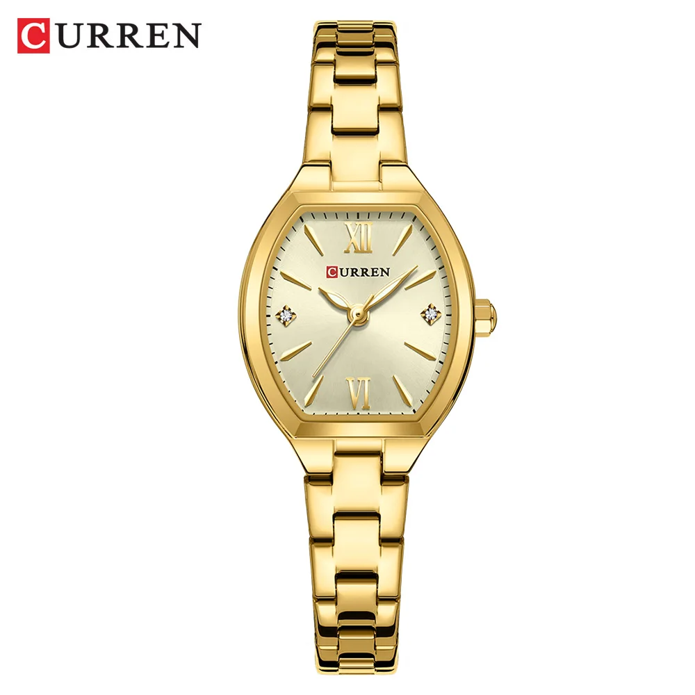 CURREN Gold Watches for Women Dainty Watches Luxury Ladies Dress Stainless Steel Bracelet Watch Analog Quartz Waterproof Watch