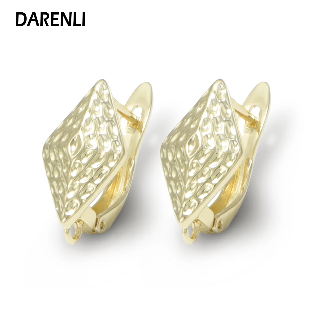 DARENLI 1 Pair Nickel Free Brass Earring Hooks Clasp 18k Gold/Rhodium Plated DIY Jewelry Making Accessories For Women