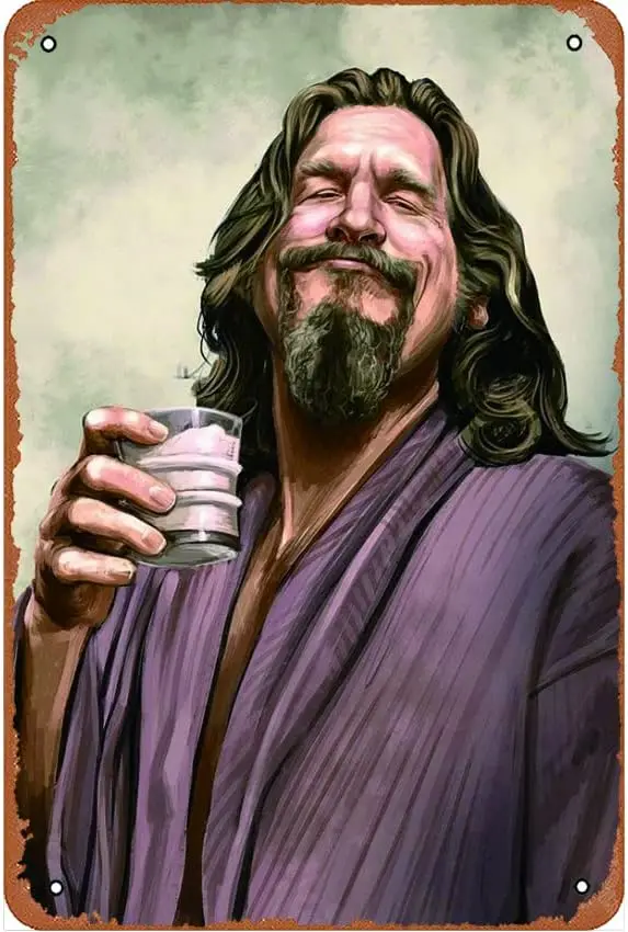 b1, Большой Лебовски (1998) Постер фильмов Фильмы; Плакат из сериала Оловянная вывеска Винтажный металлический паб Клуб Кафе-бар Домашний настенный художественный декор