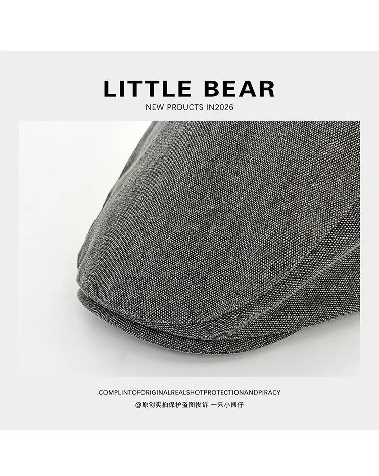 Vintage Literaty Graue Forward-Mützen für Damen, Frühling und Herbst, Alltagstrend, vielseitige Nischen-Freizeitmützen im Yuppie-Stil für Herren – Detail 5