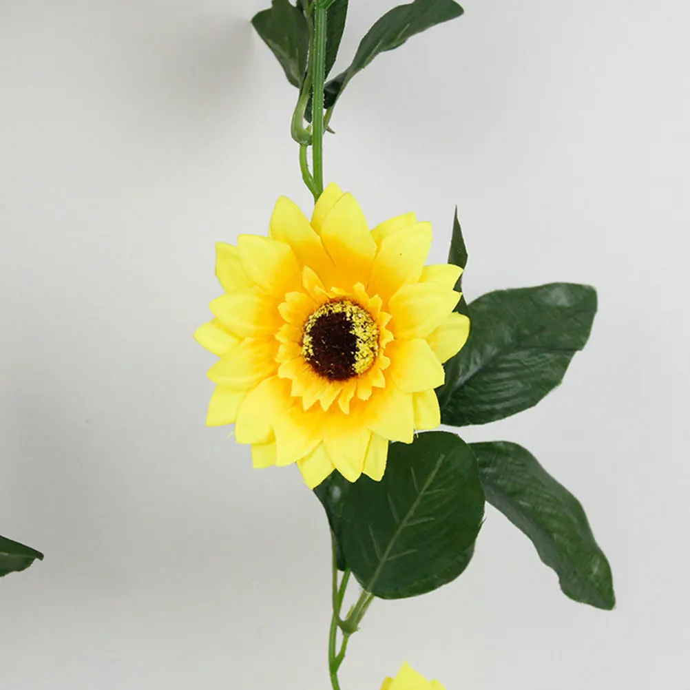 

2. Simulated Sunflower Vine Artificial Plant Wall Hanging Decoration Easy Clean Fake Greenery Bedroom Decor Desktop