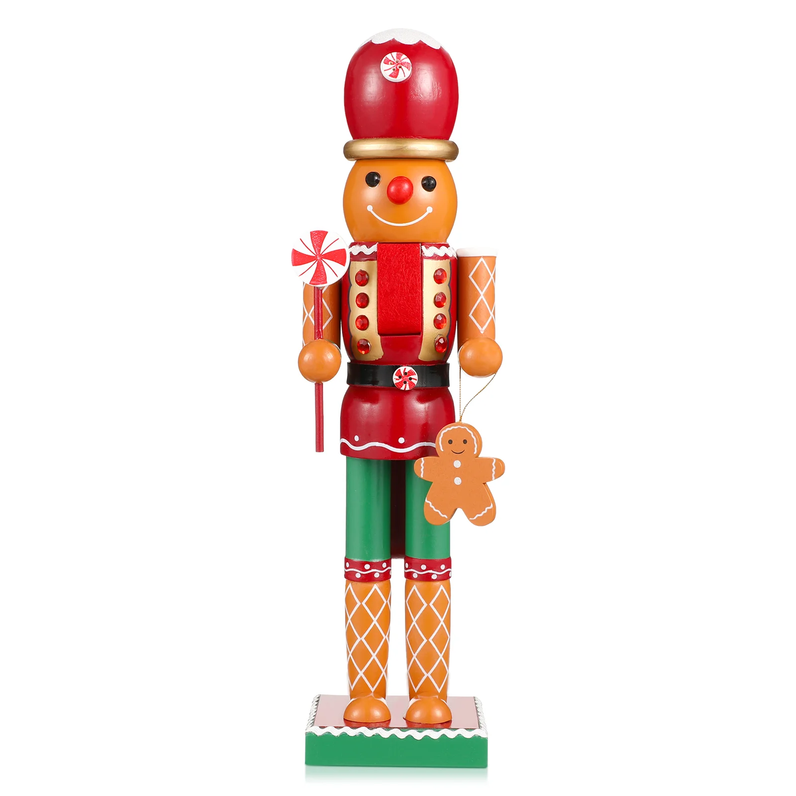 

Nutcracker Ornament Christmas Decoration Xmas Style Adornment Desktop Wooden Gingerbread Man Props Festival Chic Puppet