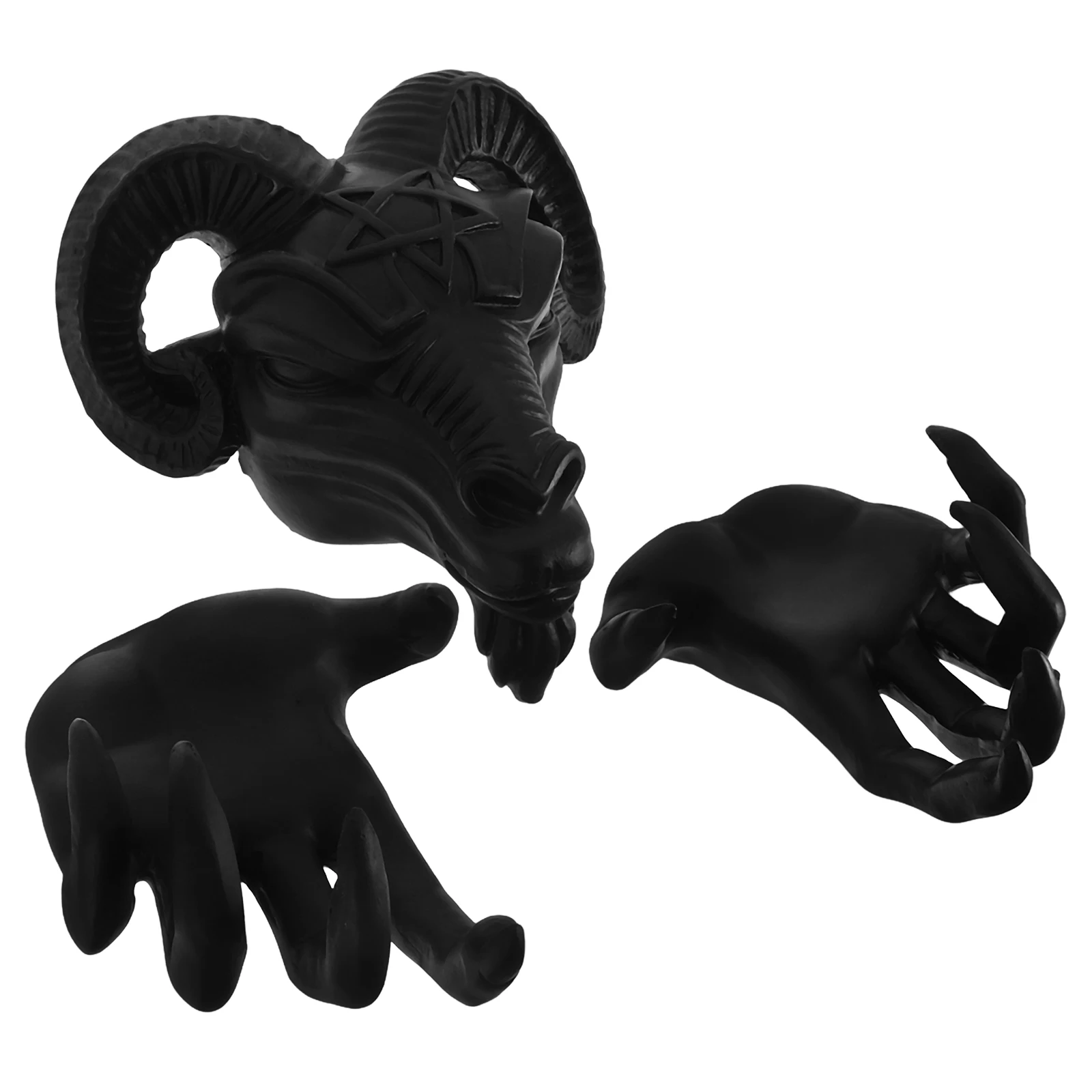 

1 set 3 Pieces Goat Head Wall Decor Resin Sheep Skull Hanging Halloween Decoration Animal Statue Room Horror Art Craft